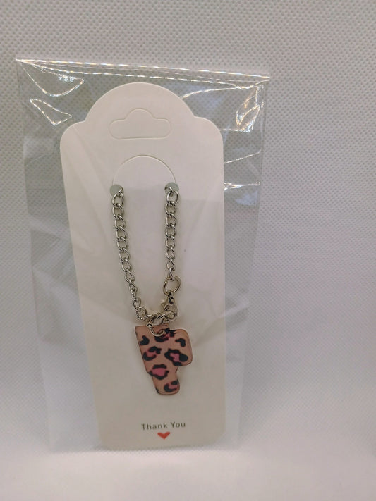 Tumbler charm- tumbler shape pink and brown