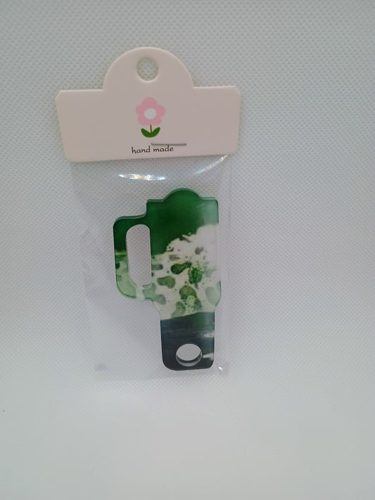 Tumbler topper~green/white