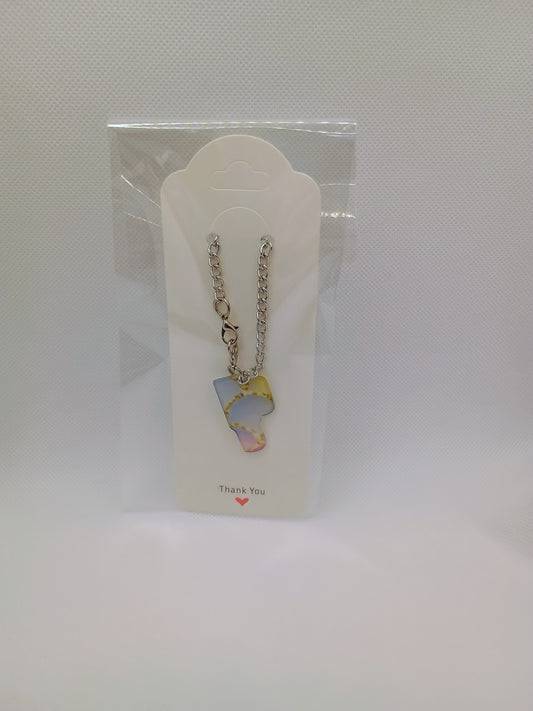 Tumbler charm- tumbler shape blue/pink