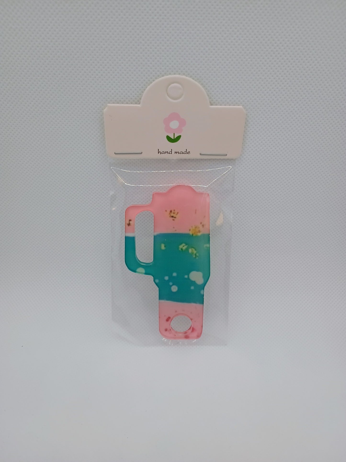 Tumbler Toppers-Pink and green