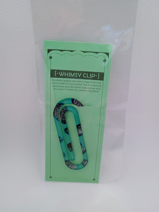 Whimsy clip small- teal/black