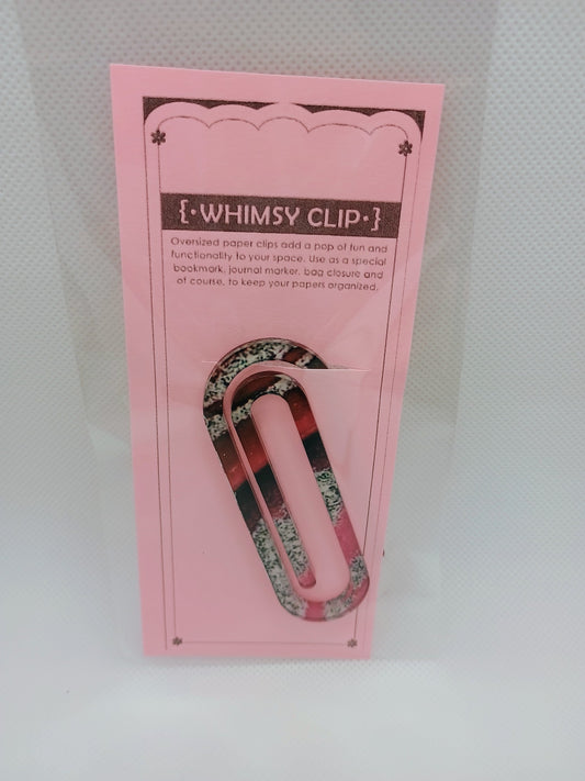 Whimsy clip small- pink stripe