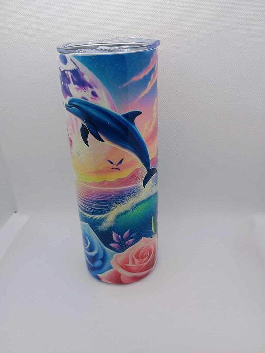 20 oz tumbler-dolphin