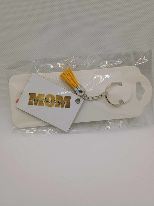 Rectangle keychain~yellow mom