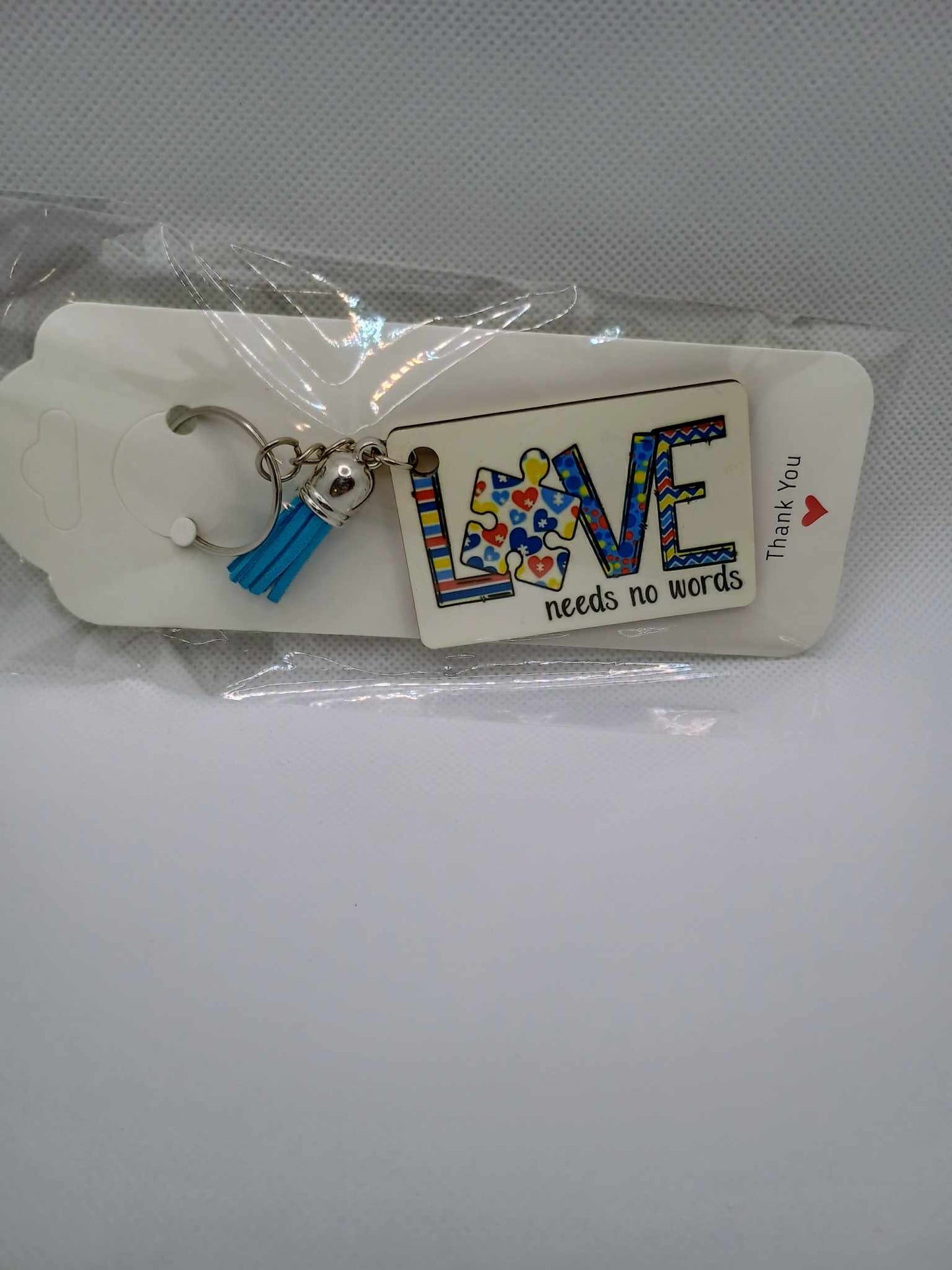 Rectangle keychain~love needs no words