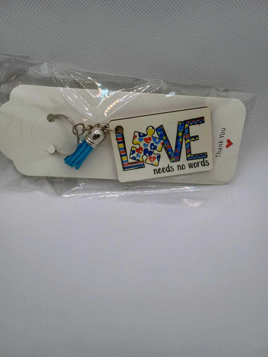 Rectangle keychain~love needs no words