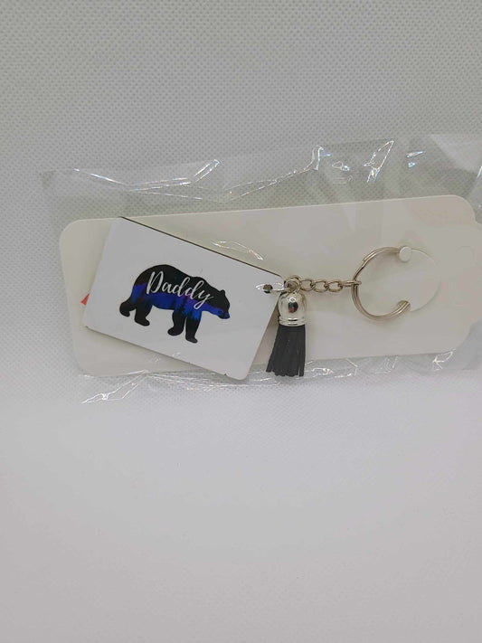 Rectangle keychain~daddy bear