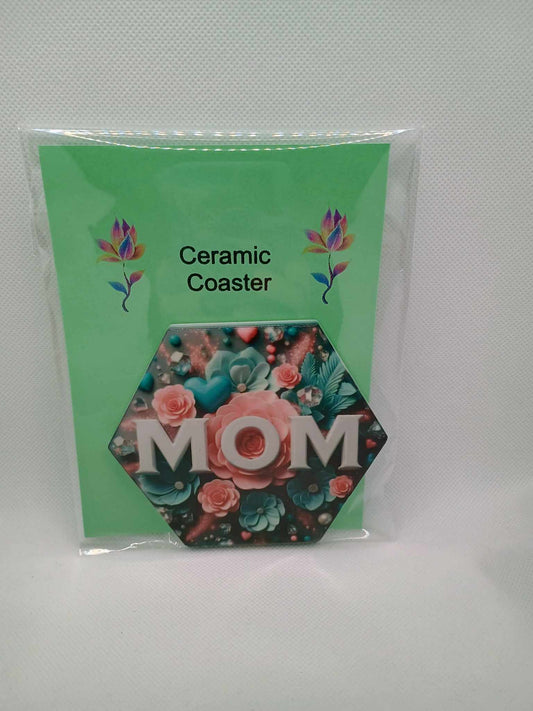 Ceramic coaster~mom green