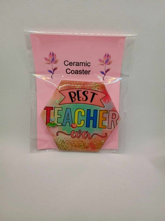 Ceramic coaster~best teacher