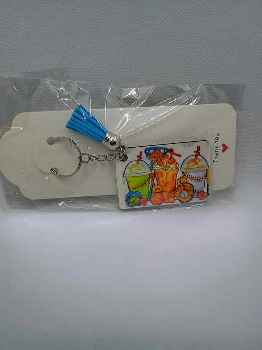 Rectangle keychain~sports cups