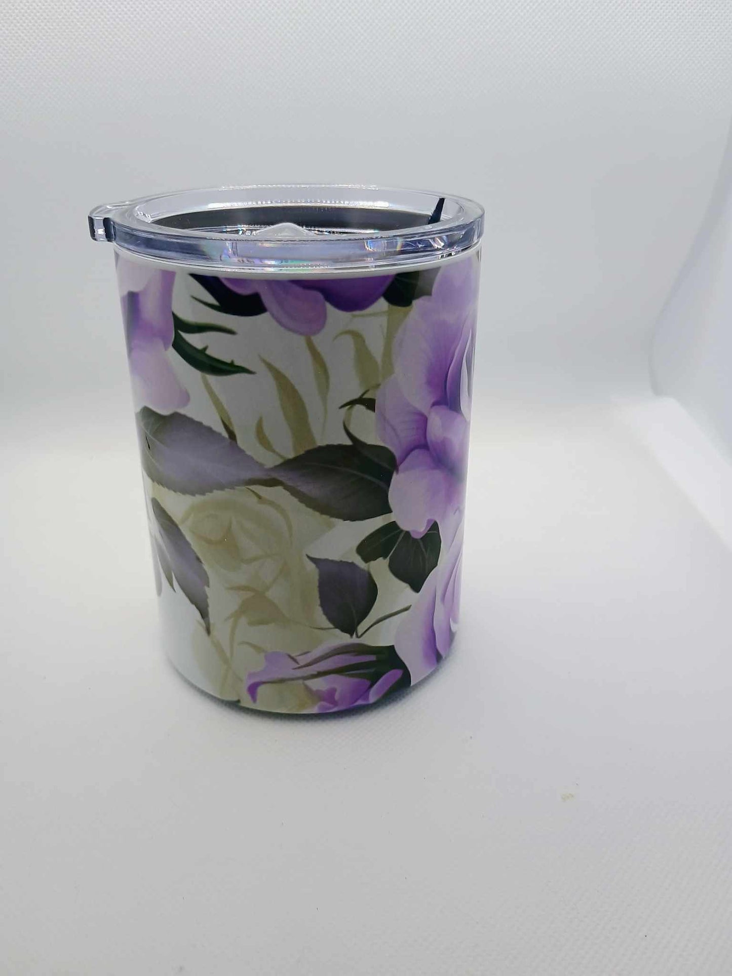 10 oz tumbler~purple roses