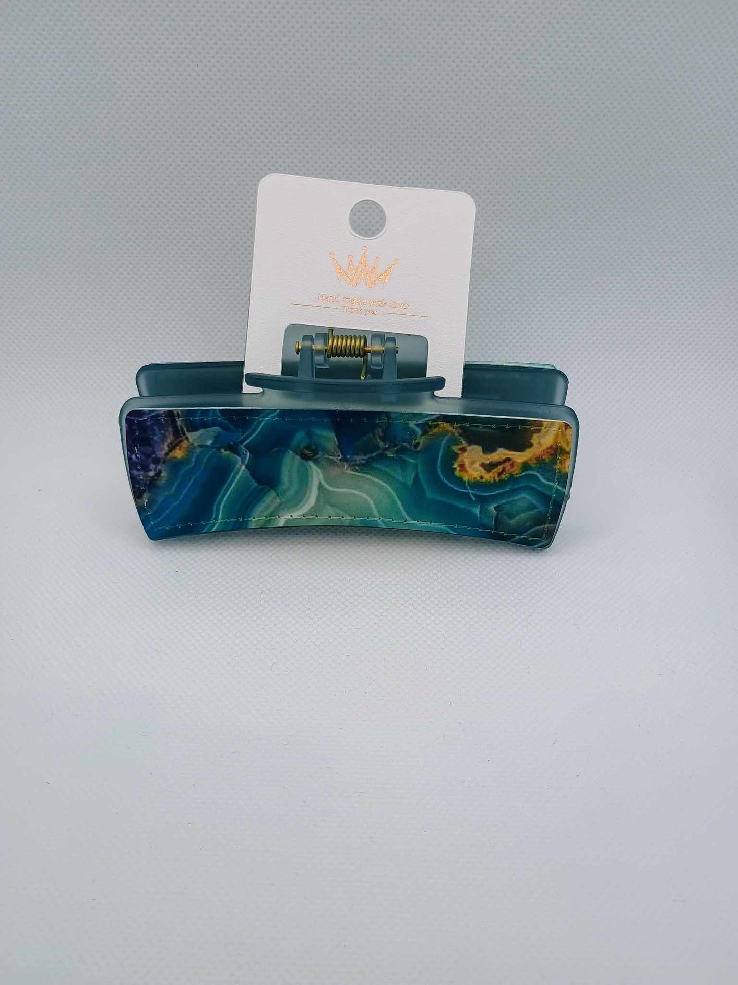 Hair clip~blue marble