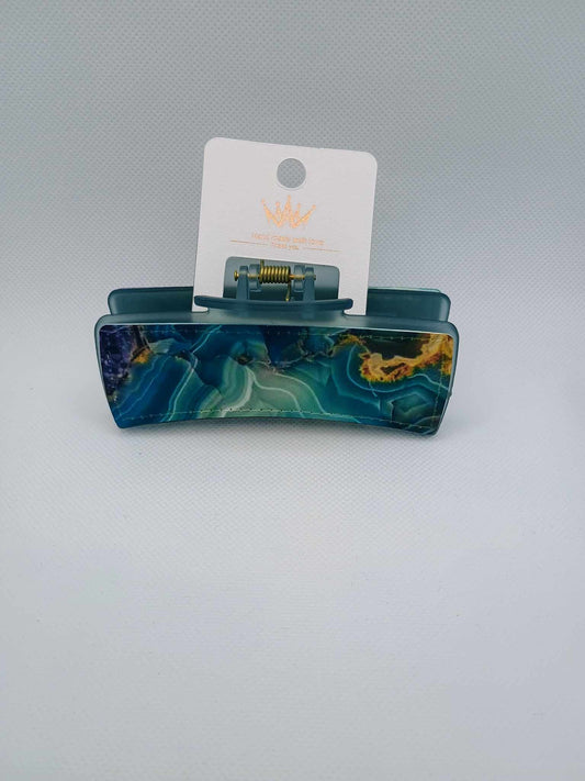 Hair clip~blue marble