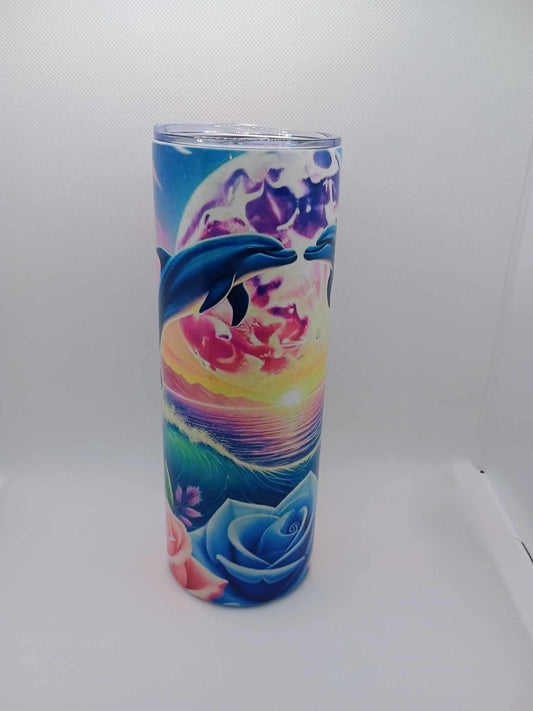 20 oz tumbler-dolphin