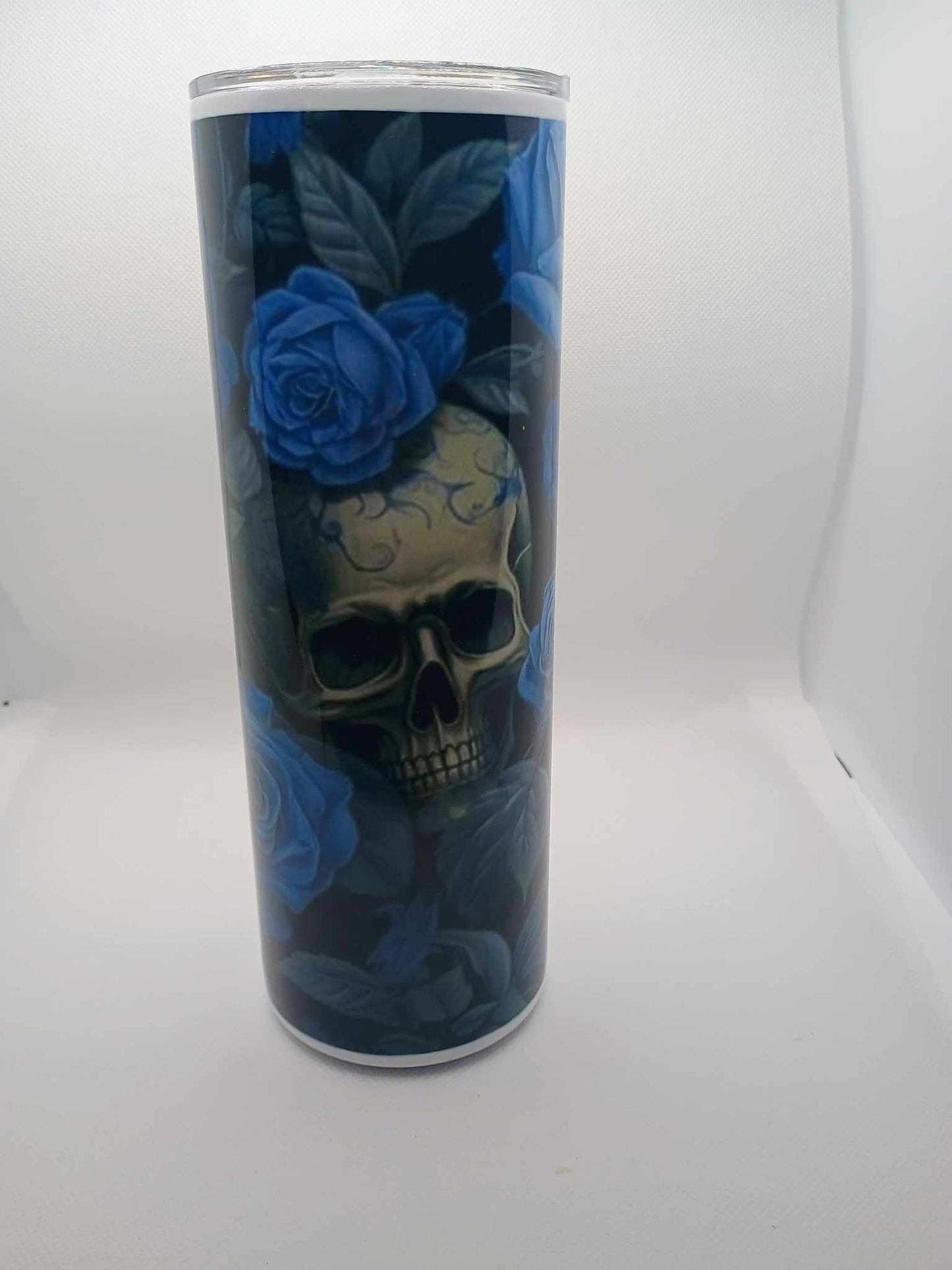20 oz tumbler~roses and skulls