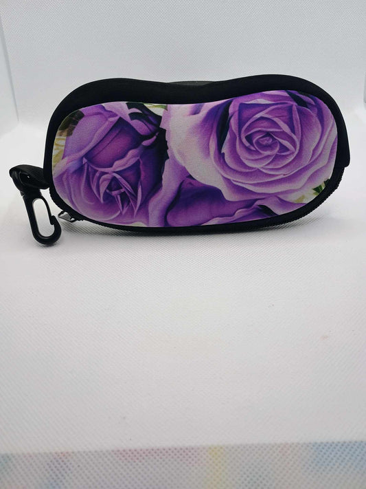 Sunglasses case-purple roses
