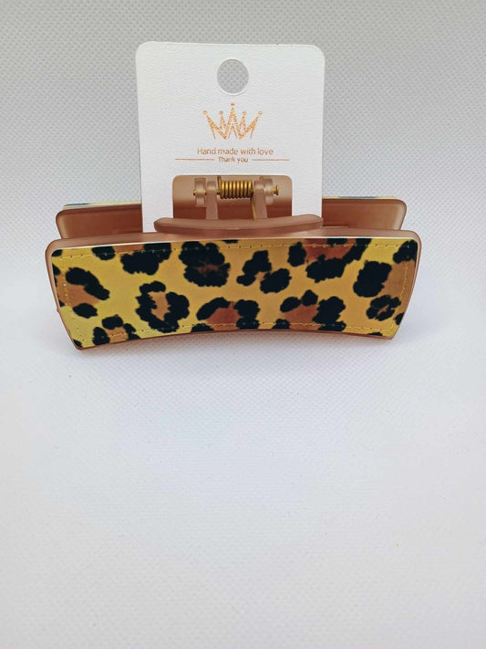 Hair clip~brown leopard