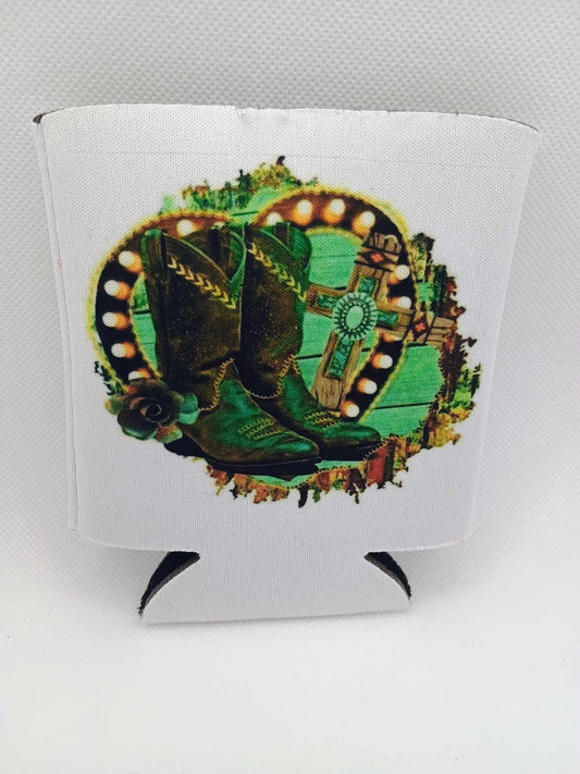 Can koozie~green boots