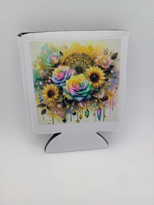 Can koozie~sunflowers/roses