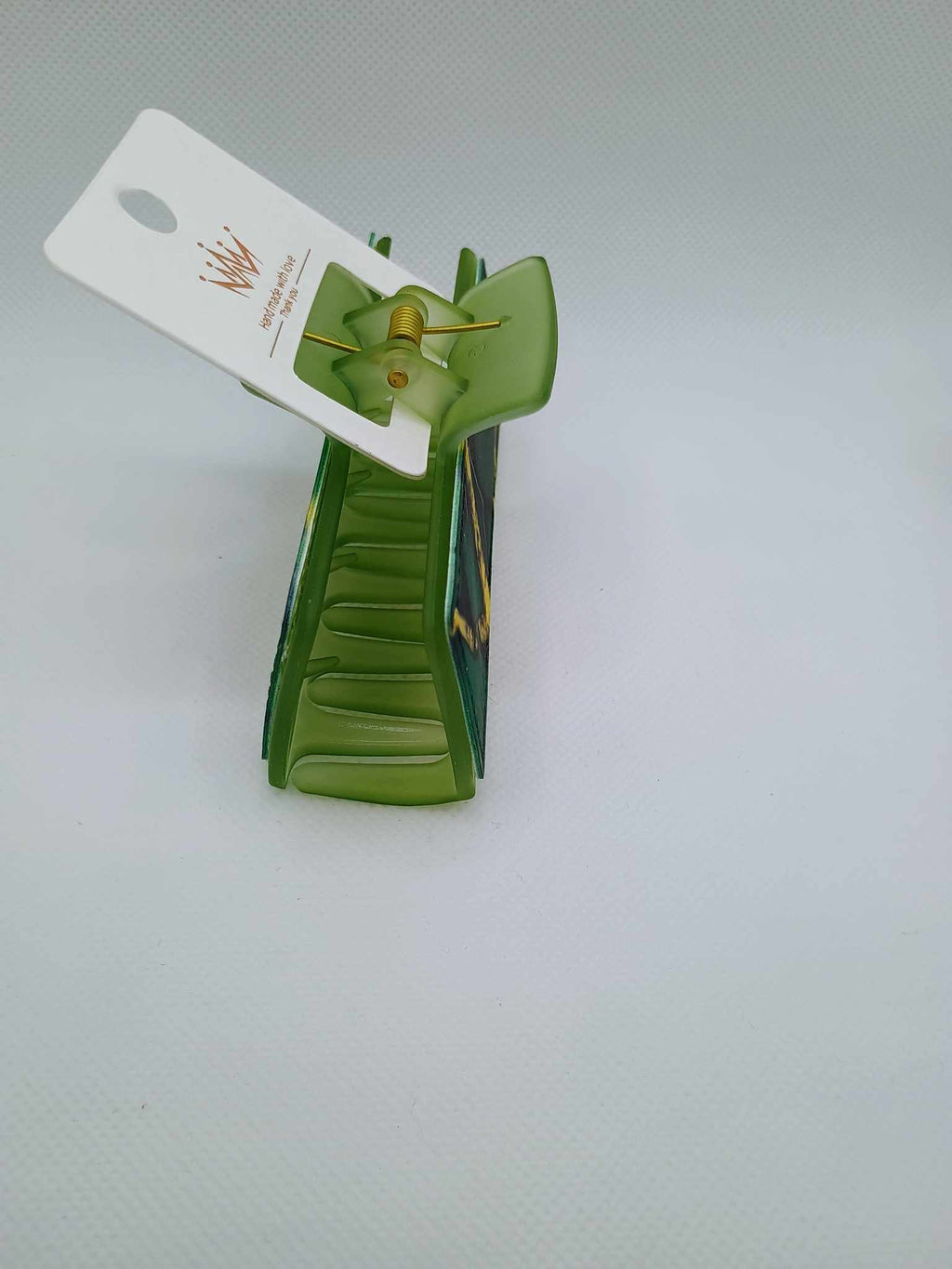 Hair clip~green marble