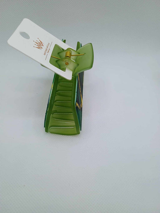 Hair clip~green marble