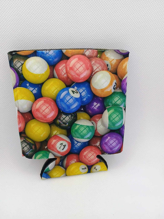 Can koozie~pool balls
