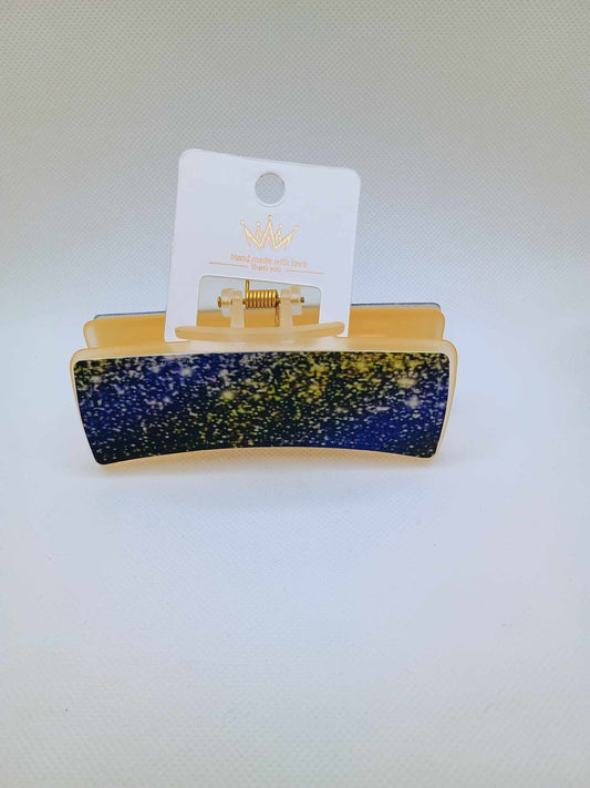 Hair clip~blue glitter