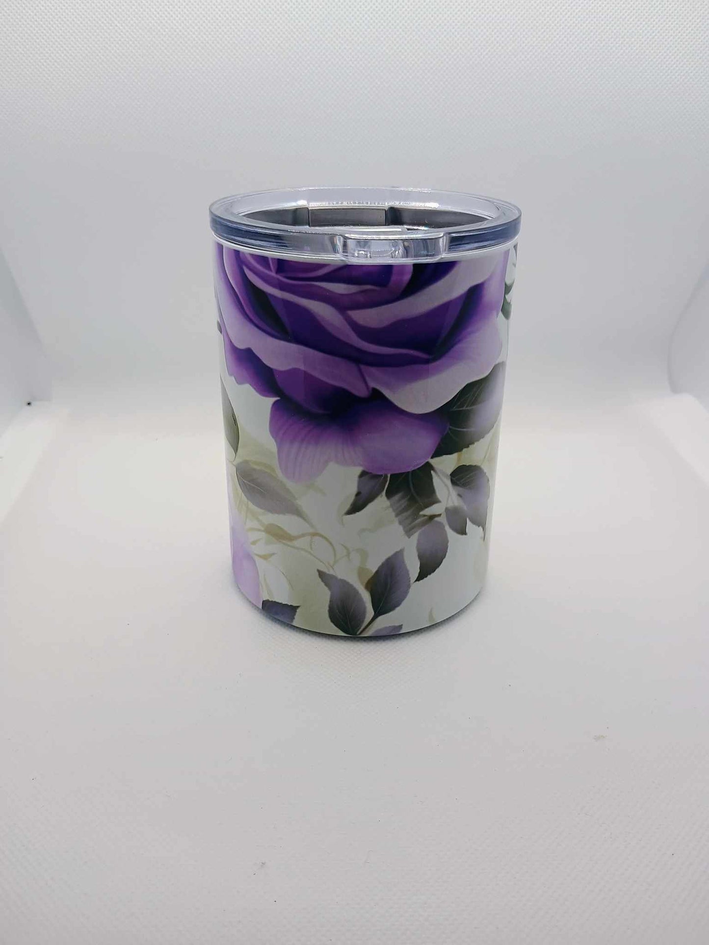 10 oz tumbler~purple roses