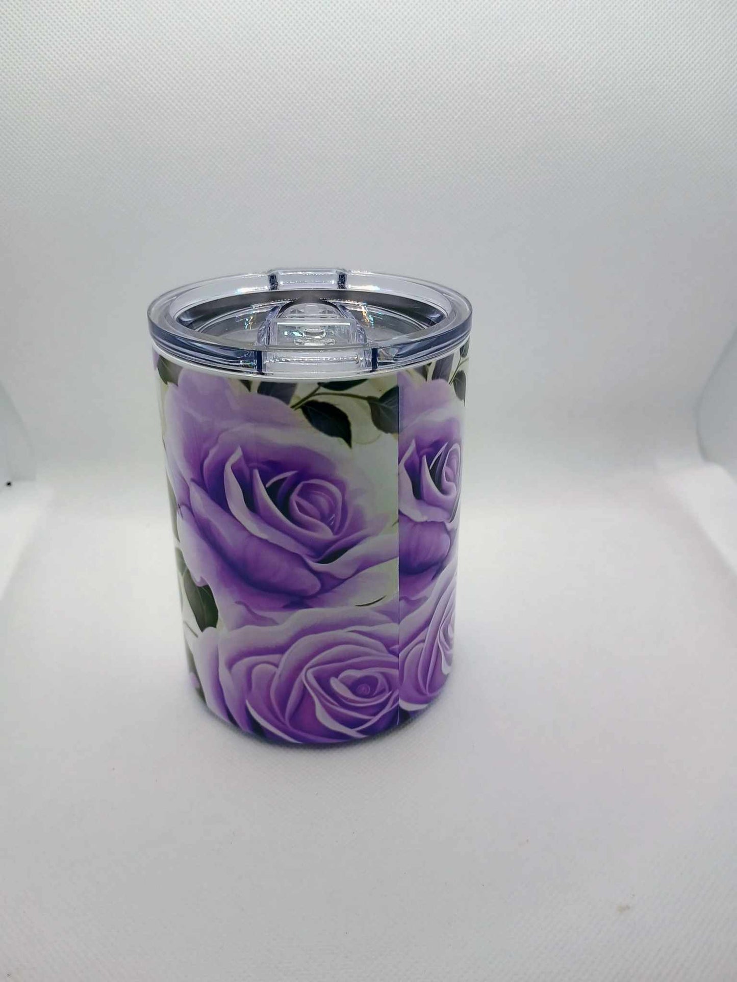 10 oz tumbler~purple roses