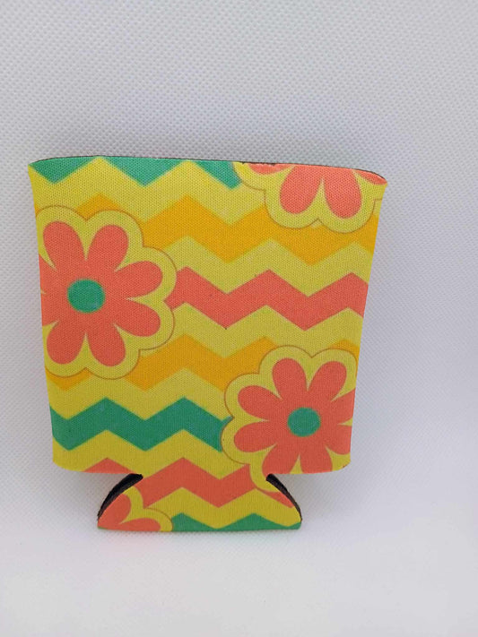Can koozie~yellow/coral