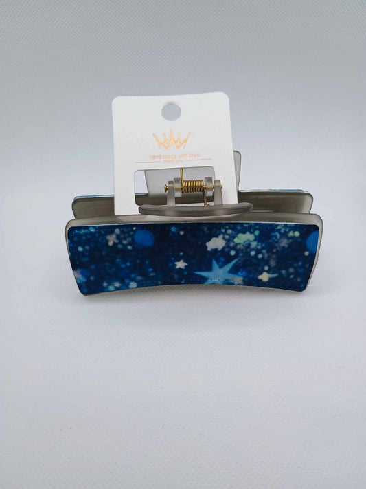 Hair clip~blue stars