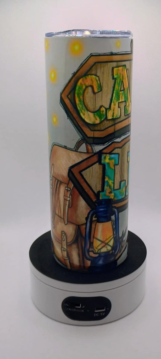20 oz tumbler~ Camp life