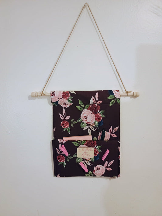 Leave a note door hanging~floral burgundy