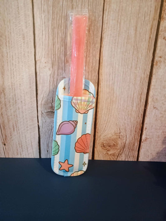 Ice pop sleeve~blue with seashells