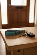 Wristlet keychain~blue leopard