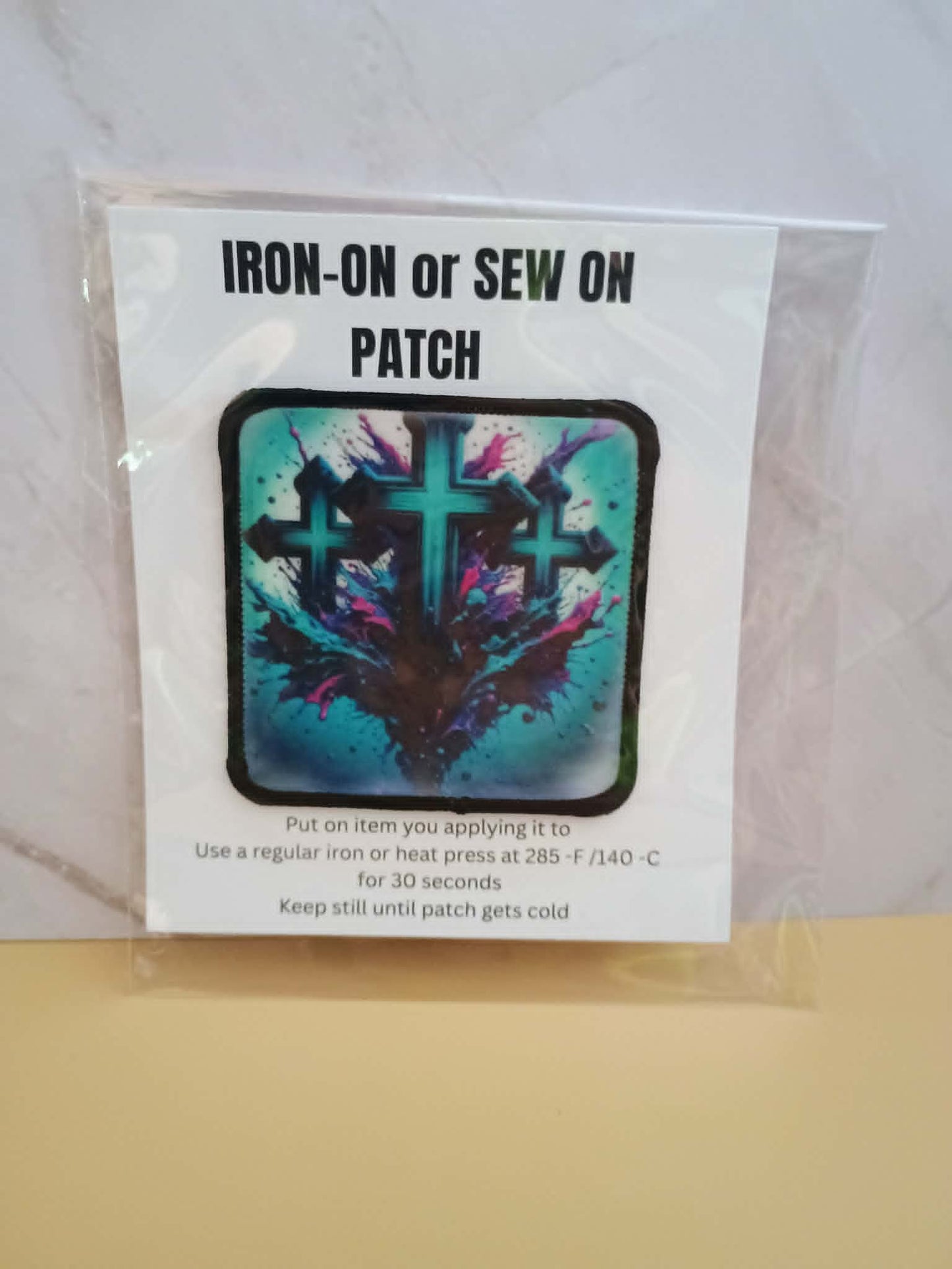 Patch~turquoise cross