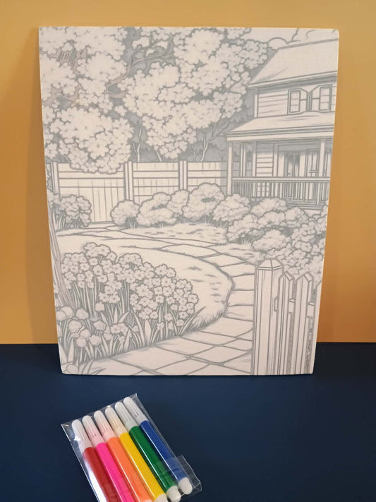 Canvas art kit~Home with walkway