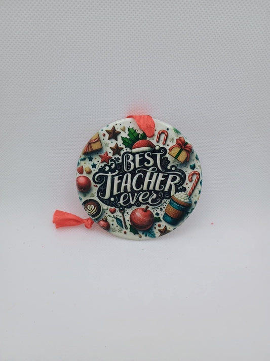 Ceramic Christmas ornament~Best Teacher