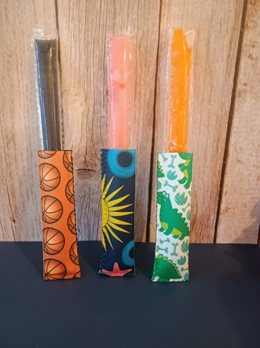 Ice pop sleeve small~basketball, sun & dinosaur