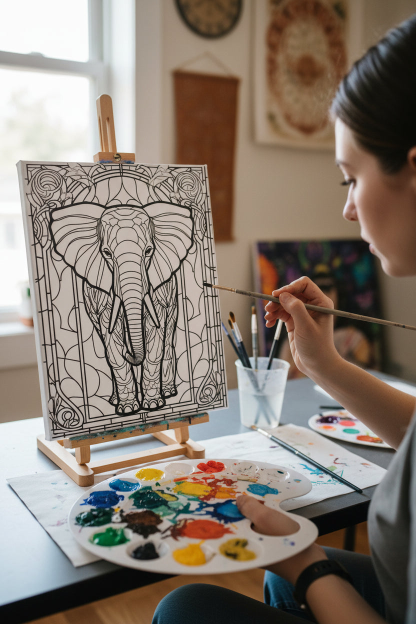 Canvas art kit~8x10~Elephant