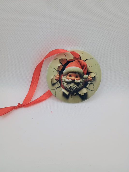 Ceramic Christmas ornament~Santa popping out