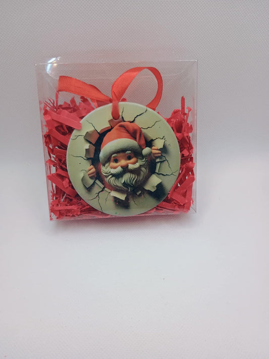 Ceramic Christmas ornament~Santa popping out