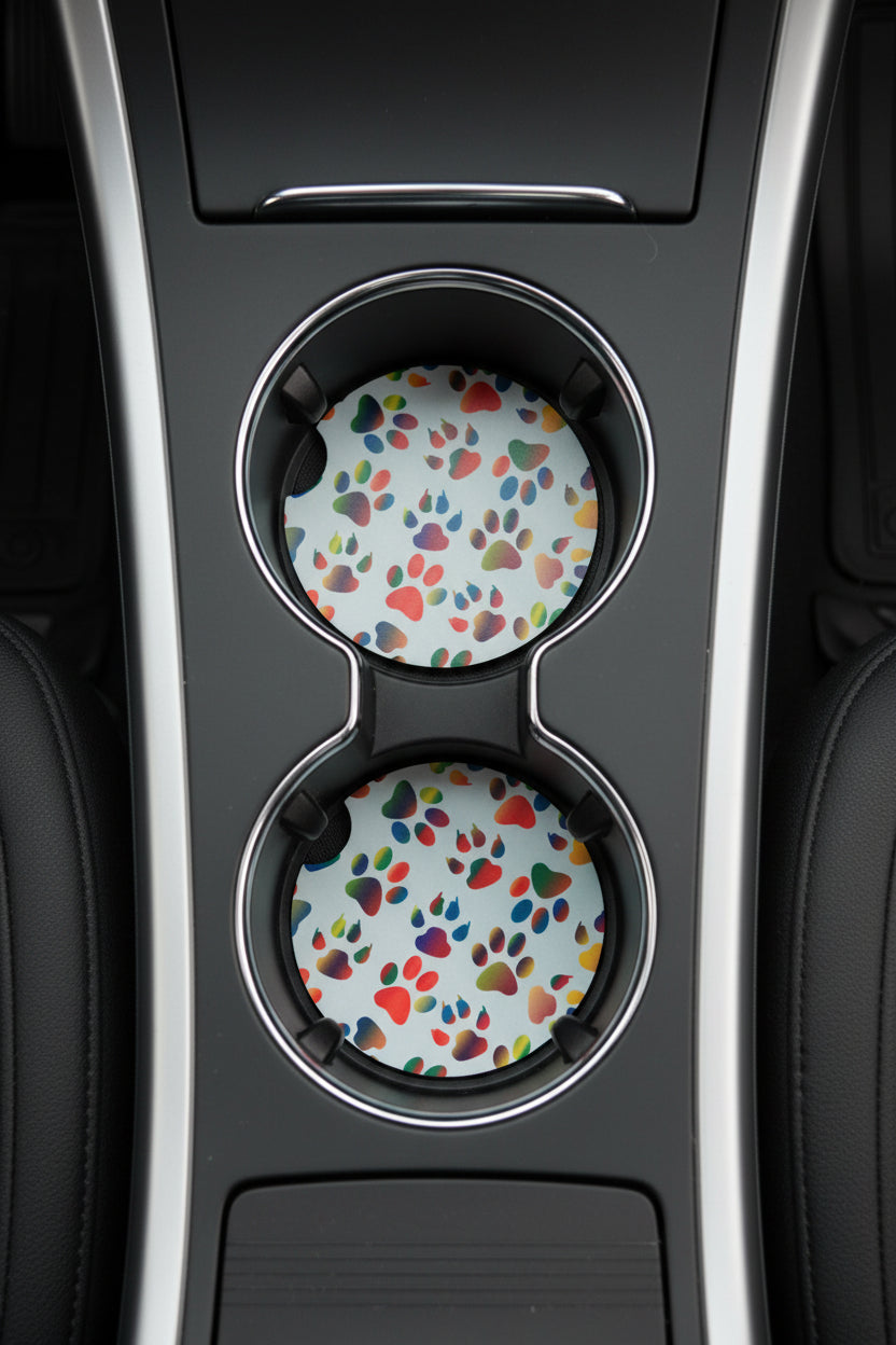 Car coasters~Paw prints