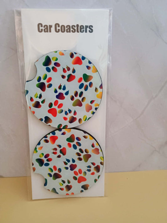 Car coasters~Paw prints