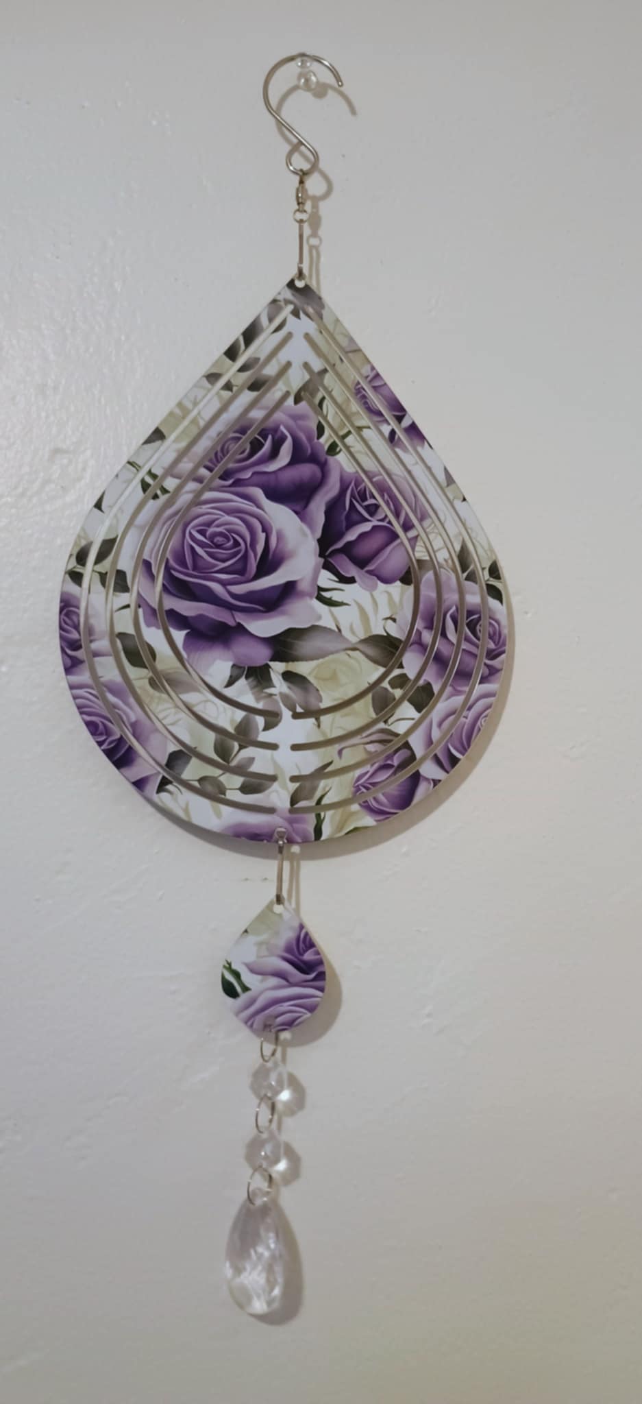 Tear drop wind spinner~Purple Roses