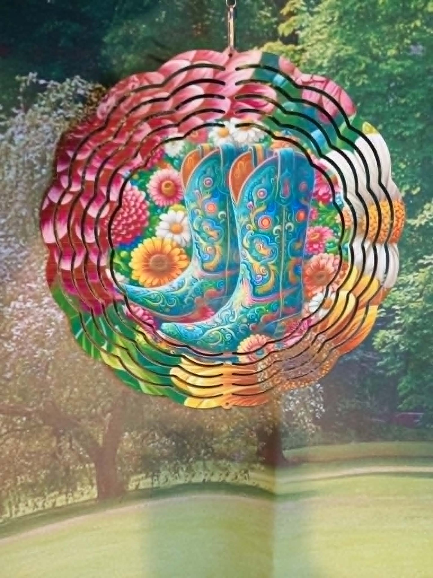 Round wind spinner~Western boots