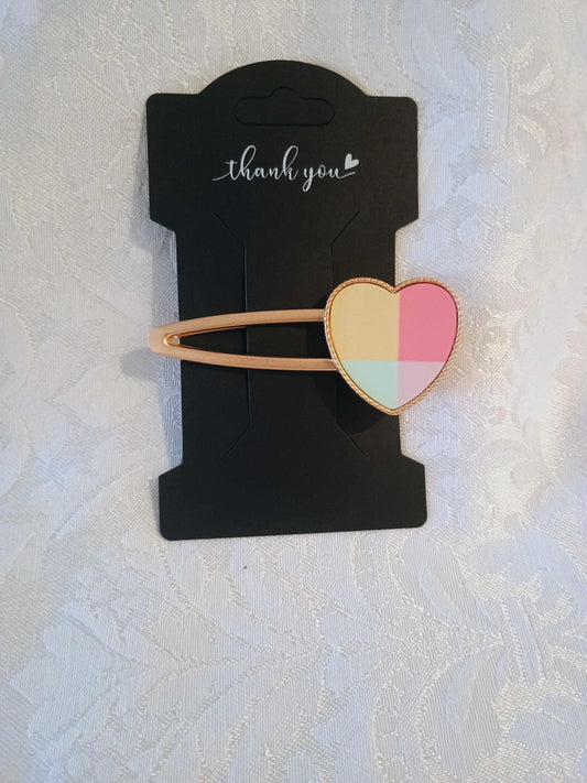 Metal Hair Barrette~yellow multi