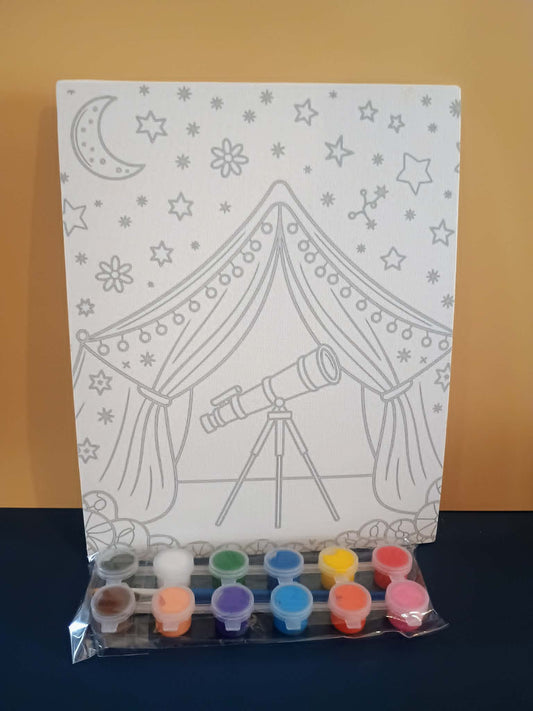 Canvas art kit~telescope with stars