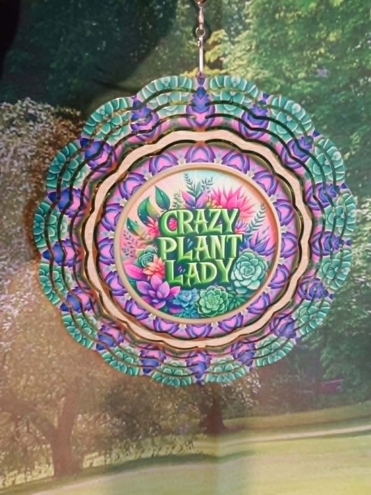 Round wind spinner~Crazy plant lady