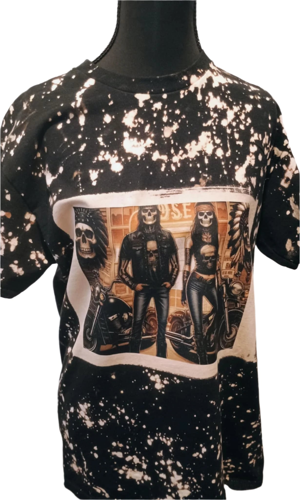 Men's Medium t-shirt~Biker couple-black